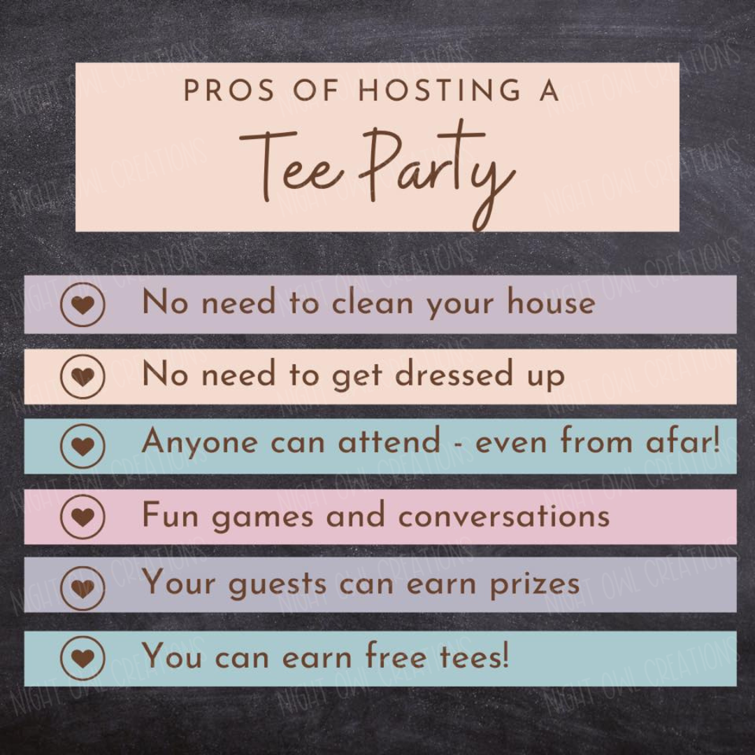 Host A T-Shirt Party! | Night Owl Creations